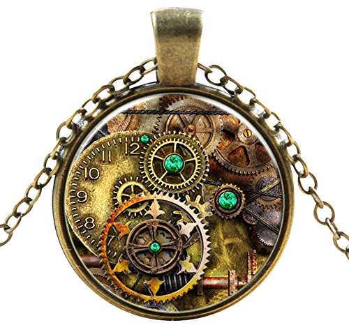 Ultra Antike Zahnräder Style Steampunk Halsketten Classic Cyber Victorian Punk Herren Damen Schmuck Kette und Anhänger Kupfer Vintage Cosplay Zubehör Steam Halskette für Männer Frauen