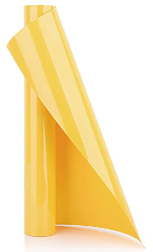 YURROAD 40 x 12 HTV Vinyl Bundle PU Heat Transfer Vinyl Sheets Transfer Adhesive Vinyl, Iron-On Transfer, Heat Press, DIY Design for T-Shirts (YELLOW)