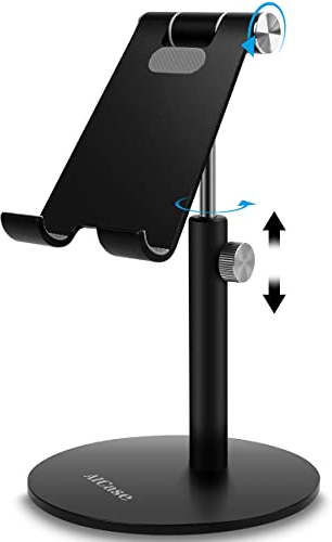 AICase Supporto Tablet/Telefono, Universale Regolabile Supporto per iPad Pro 10.5/9.7/12.9, iPad Air, iPad Mini 2/3/4, iPhone, Samsung Tab, altri smartphone e tablet [4-12.9 pollici] - Nero