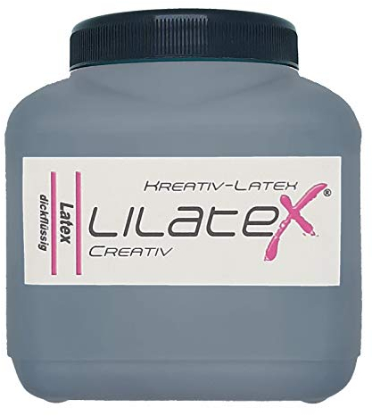 Lilatex 1 Liter anthrazitfarbener dickflüssiger Flüssiglatex/Farblatex/Latexmilch - dickflüssiger Naturlatex (Anthrazit)
