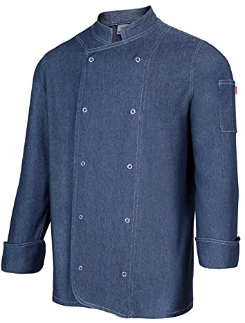 Velilla 405207; giacca da cucina denim con automatici; colore denim scuro; taglia L
