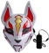 Lixada 10 Farbe Fuchs Vollmaske Neonlichter Halloween Party Led Lampenschirm Dunkel Glühend Cosplay Maske Party Kostüm Maske (Purple)