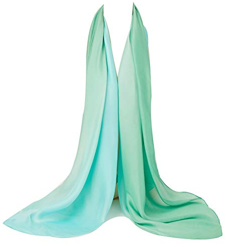 Bellonesc Damen-Schals aus 100 % Seide, leicht, für Damen, Mintgrün reines Blau, Einheitsgröße