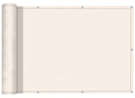 LOVE STORY Frangivisto Balcono 90x600cm,Impermeabile Telo per Privacy del Balcone,(PES) Schermi Divisori e Protettivi per Balconi,Protezione UV per Ringhiere di Appartamenti,Giardino Esterno,Beige
