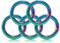O - Ring aus Druckguss 25mm, 5er Set, DIY Hunde-Leine/Hunde-Halsband, nichtrostend, Ideal mit Paracord 550, geschweißt, Farbe: Regenbogen/Rainbow