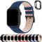 Fullmosa Compatible with Apple Watch Straps 41mm 40mm 38mm, Genuine Leather iWatch Replacement Bands with Case for Series 9/8/7/6/5/4/3/2/1/SE/SE2 for Women Men, Indigo Blue+Space Grey Buckle