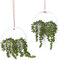JUSTOYOU 2 Piezas Suculentas Artificiales Colgantes Cadena de Perlas Planta Cesta de Lágrimas de Amor Falsas Planta para Interior Exterior Boda Fiesta Hogar Jardín Decoración de Pared