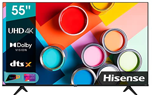 Hisense 55 UHD 4K 2022 55A6FG, Smart TV VIDAA 5.0, HDR Dolby Vision, IPS, Controlli vocali Alexa / Google Assistant, Tuner DVB-T2/S2 HEVC 10, lativù 4K