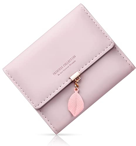 Flintronic Damen Geldbörse - PU Leder Portemonnaie Mit Großer Kapazität, Mehreren Kartenfächern Und Fächern - Elegant Und Klein - Rosa