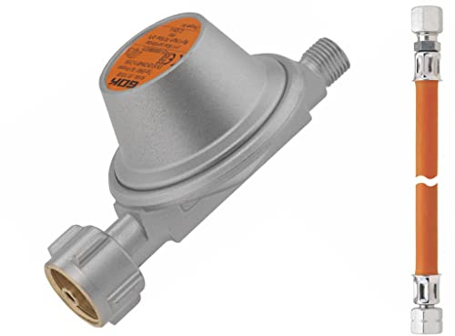 GOK Gasregler Caravan Fahrzeugregler 50 mbar 1,5 Kg/h mit Schlauch 8 mm