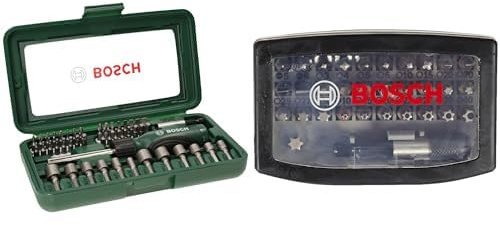 Bosch Accessories 46 pièces Jeu de tournevis & 32 pièces Coffrets d'embouts de vissage Extra Hard (PH, PZ, T, TH, S, HEX-Bit, Accessoires Perforateurs et Visseuses)