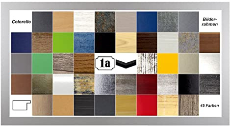Colorello Deluxe Bilderrahmen Posterrahmen 40x80 cm Panorama und Quadrat Formate Farbe Silber Matt Mattsilber klares Kunstglas