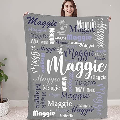 NIBESSER Personalisierte Decke mit Namen oder Wunschtext Kuscheldecke Kinder extra weiche softe Sofadecke/Wohndecke Personalisiert Geschenke für Geburtstag, Weihnachten