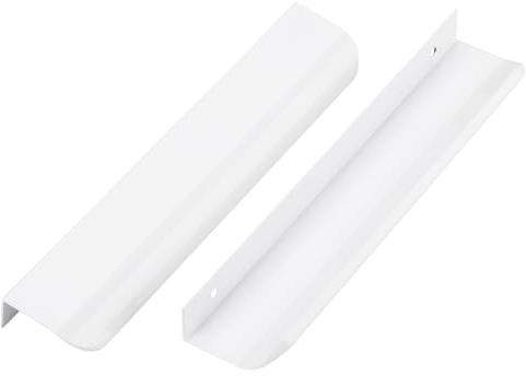 Ndjiloik 10 Stück Versteckter Türgriff Schrankgriffe Möbelgriffe Aluminiumlegierung für Kleiderschrank Tür Schubladen,Weiß,Gesamtlänge 200MM