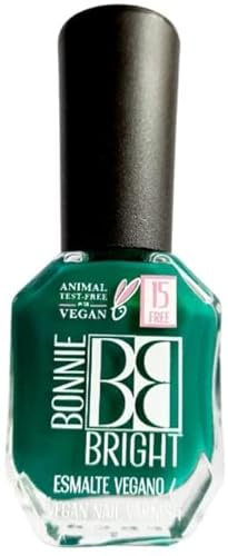 Bonnie Bright Esmalte Uñas Vegano Pino 12 ml | Tono Verde | Pintauñas Natural 15-free Certificación PETA | Sin necesidad de base | Apto para Alérgicos y Pacientes Oncológicos