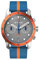 DeTomaso Venture Chronograph TOPO Gray Grau Herren-Armbanduhr Analog Quarz Nylon Armband Blau Orange