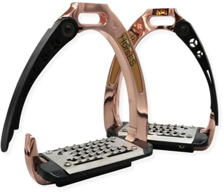 Horses Sicherheitsbügel, entworfen für maximale Sicherheit und Komfort des Reiters, modern und elegant (Rosegold/Schwarz)