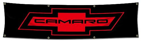 Kasflag Camaro Banner Flagge für Fans (6 x 2,4 m, strapazierfähig, langlebiges 150D Polyester) Messingösen, Banner für den Außenbereich, Männerhöhle/Garage