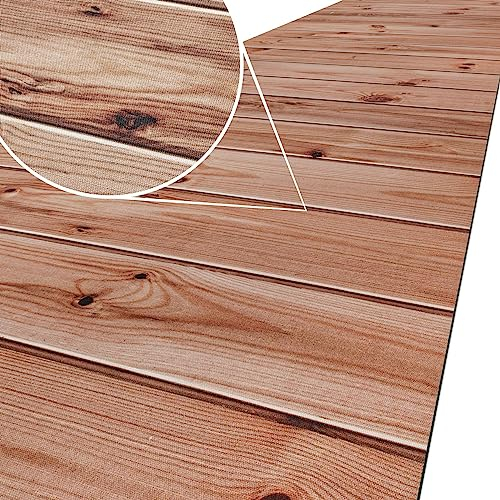 ANRO Küchenteppich Küchenläufer Teppich Läufer Küche waschbar rutschfest Muster Holz Braun Abwaschbar 100 x 52cm