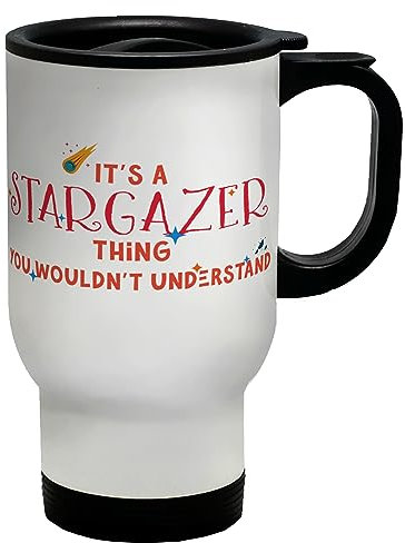 Shopagift Stargazer Thing Travel Mug Universe Skywatcher Cosmos Gift Stainless Steel 14oz Cup