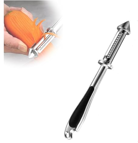 All in One Vegetable Peeler, Stainless Steel Five-in-One Vegetable Peeler, Kitchen Gadget for Pear Tomato Cucumber Carrot, All-in-One Vegetable Cutter, Slicer, Grater, and Peeler (5 in 1)