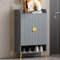 HYGRAD BUILT TO SURVIVE Modern Hallway Large Display Storage Cabinet, 2 Cabinet Doors, Medium Grey
