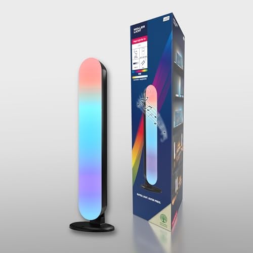 Müller-Licht LED WLAN Tischleuchte, Digital-RGB-Technologie und weißveränderlich,mit Musiksensor, per TUYA App steuerbar oder Fernbedienung (inkl.)