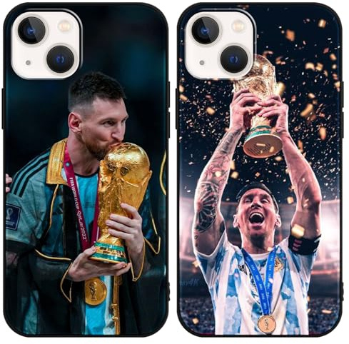 [2 Stück] Schutzhülle für iPhone 13 iPhone 14 Hülle 6,1,Handyhülle Fußball Sport Soccer Muster Design Motiv Fußball-Athleten Silikon TPU Stoßfest Bumper Cover Case für iPhone 13 iPhone 14,M4