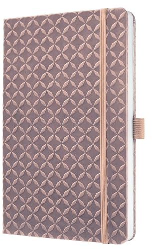 Sigel JN137 Notizbuch A5 liniert rose, Tagebuch Jolie, Hardcover, Gummiband, Stifteschlaufe, Einstecktasche, vegan, aus nachhaltigem Papier