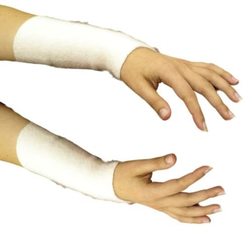 Olanmarp Angora Pulswärmer für Schmerzlinderung (Paar) - Premium Qualität - Schützen und wärmen Sie Ihre Arme,Handgelenke mit natürlicher Angora-Wolle Farbe weiss - Made in Europe (Gr. XXXL)