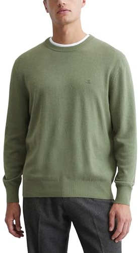 Marc O'Polo Herren Strickpullover mit Rundhalsausschnitt klassisch, Grün (Victorian Mist), L