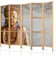 murando - Paravent Innen Raumteiler Holz Buddha 225x172 cm 5-teilig Japanische Trennwand Raumtrenner Room Divider Mobiler Sichtschutz Spanische Wand Raum Abtrennung Botanik Natur b-B-0193-bh-c