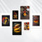 AREDE 6er Set Wandkunst Gemälde Bild Poster Dunkle Gewürze | 4 x A3 (30x42cm) + 2 x A4 (21x30cm) | Wandbilder Wanddekoration Home Office Wohnzimmer Schlafzimmer Dekoration | OHNE Rahmen