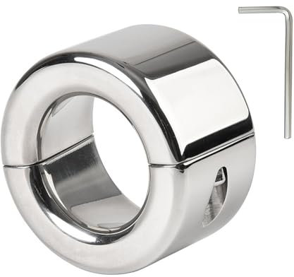 Axcroo Ergonomie Edelstahl Hodenring Ballstretcher Hodengewicht Dicker Hodenstrecker Metall Penisring Hoden Cock Ringe Hodensack Anhänger Ring Cockring SM Bondage Sex Spielzeug für Männer (Höhe-30mm)