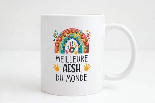 Groovy crea Mug aesh - meilleure aesh du monde - Idée cadeau originale aesh noël anniversaire - cadeau personnalisé fin d'année scolaire aesh avs