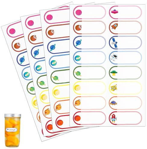 128 Pcs Baby Bottle Labels for Daycare, Waterproof Name Labels, Self-Laminating, School Name Labels for Kids Waterproof Name Stickers Self Adhesive, Name Tags Stickers