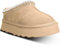 metricfalcon Mini stivali da donna con plateau, pantofole da donna, pantofole da interno, senza lacci, foderate in pile, scamosciate, stivaletti corti, Beige, 42 EU
