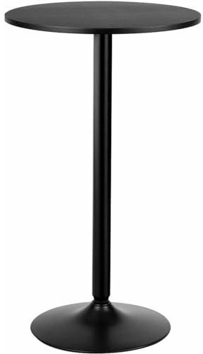 forestalk Einfache Tischbeine Aus Metall, 60 cm, Kleiner Bar-empfangstisch Aus Schmiedeeisen, Hoher Runder Tisch, Geeignet Für Cafés, Bistros, Balkone, Schlafzimmer Und Wohnzimmer(Color:Schwarz)