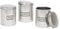 Harbour Housewares 3pc Round Metal Tea Coffee Sugar Canisters Set - Brushed - Kitchen Storage Tin Caddy Container Tea Coffee and Sugar Canister Jars with Lid