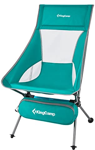 KingCamp Campingstuhl Logan Klappstuhl Strand Stuhl Faltbar Leicht Alu 150 kg Cyan