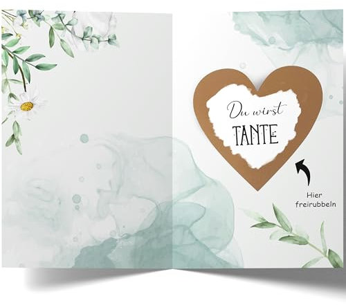 Rubbelkarte Du wirst TANTE mit Umschlag – Ankündigung der Schwangerschaft – Überraschungsmoment – Einzigartiges emotionales Geschenk (Tante)