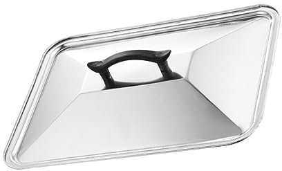 CRILSTYLEO Square Plate Stainless Steel Lid Stock Pot Sauce Pot Cover Splatter Guard Can Cover