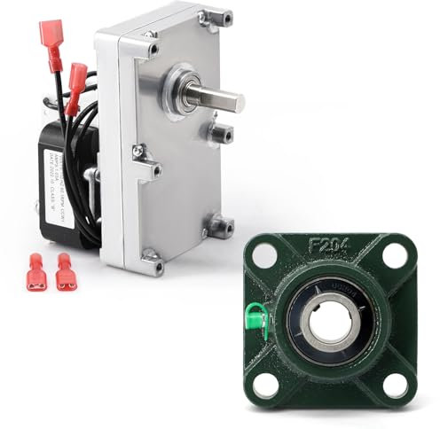 Adviace Pelletofen Teile für Englander 25-PDVC, 55-SHP10, 25-PDV, PU-047040 Schlangenmotor und PU-UCF204-12 Schlangenlager für Englander Pelletofen, 1 Paar