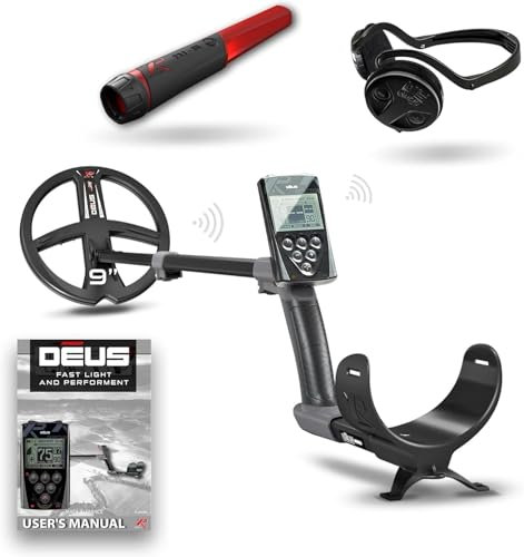 XP Metal Detectors Deus - with WSAUDIO Headphones & MI-6 Pinpointer - Weatherproof and Fully Wireless - 9 X35 Coil, Remote Control & S-Telescopic Stem (DEUS-22X35RCEG + WSAUDIO + MI-6)