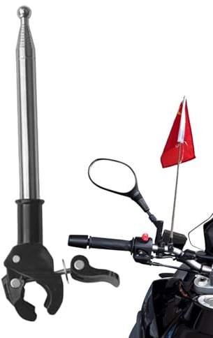 Teleskop-Fahnenmast Für Motorräder – Fahnenmast Aus Edelstahl | Passend Für 12-mm-40-mm-Rohre. Fahrrad-Fahnenmast Mit Verstellbarer Klemme, Montage des Hinteren Gepäckträgers Zur Fahnenmontage