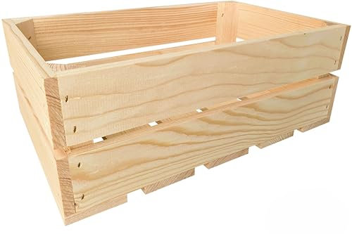 Lermowood Holzkisten Reg 25 x 40 x 15cm Natur | Dekokisten aus Holz Massive Holzkiste Regalkiste Weinkiste