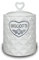 ARCA, Biscottiera Ermetica in Ceramica Lavorata, Barattolo Porta Biscotti con Pomello Ergonomico, Lavabile in Lavastoviglie, 17x18 cm, Fantasia Vintage, Colore Bianco