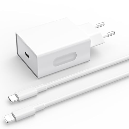20W USB C Schnellladegerät mit 2M Lightning Kabel für iPhone 14 13 12 11 | 20W PD 3.0 Schnellladegerät mit 2M USB-C auf Lightning Kabel für iPhone 14/13/12/11/SE und iPad mit Lightning.