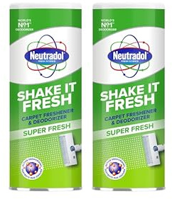 Neutradol Shake It Fresh Carpet Deodoriser, 2 x 350g | Super Fresh Scent, Carpet Freshener, Odour Neutraliser, For Carpets & Rugs