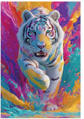 Ulord 300 Piece Puzzle for Adults Splattered Tiger Puzzles 15x10 Inches